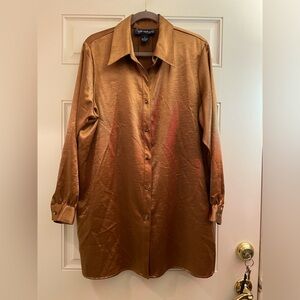 Women’s Susan Graver Style Gold Button Long Sleeve Blouse Size 1X